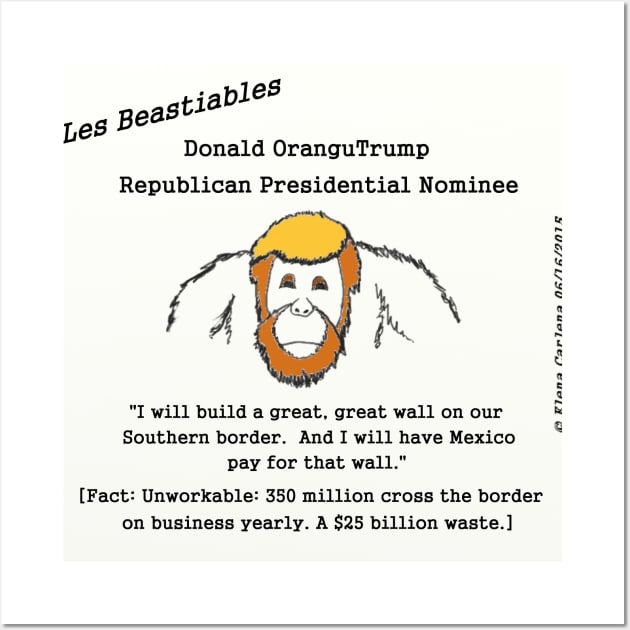 Donald OranguTrump Mexican Wall Wall Art by elenacarlena